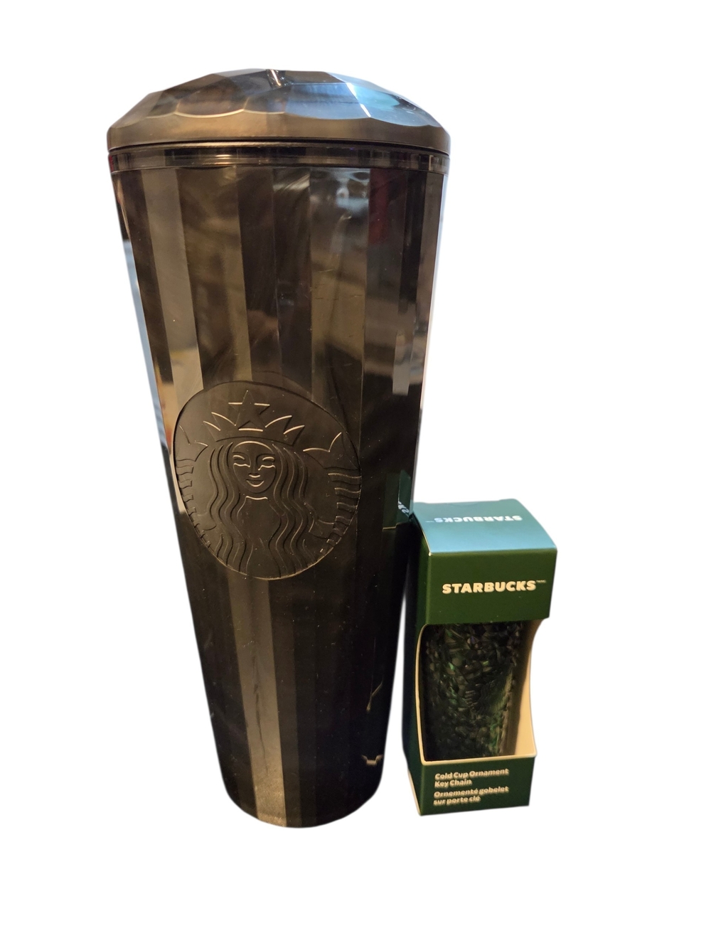 Starbucks Black  Tumbler with Green MINI keychain Gift Set